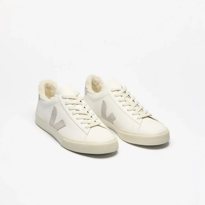 Campo Fured Leather White Light Grey Campo Fured Leather White Light Grey