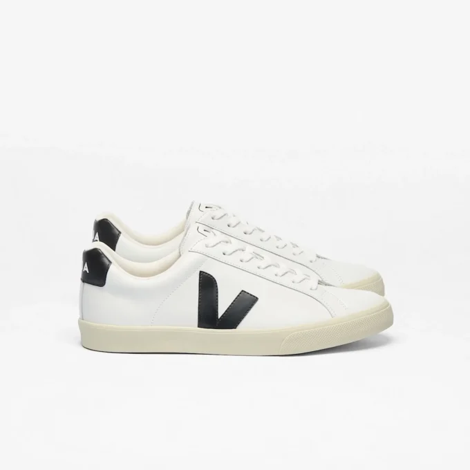Esplar Leather White Black Esplar Leather White Black