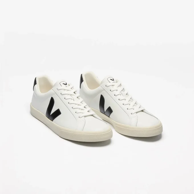 Esplar Leather White Black Esplar Leather White Black