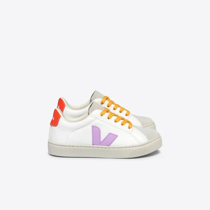 Esplar Leather White Orchid Orange Fluo Esplar Leather White Orchid Orange Fluo