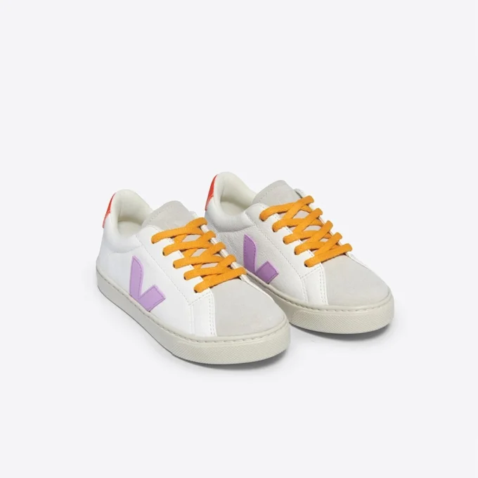 Esplar Leather White Orchid Orange Fluo Esplar Leather White Orchid Orange Fluo