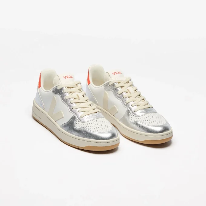 V-10 Leather White Pierre Silver V-10 Leather White Pierre Silver