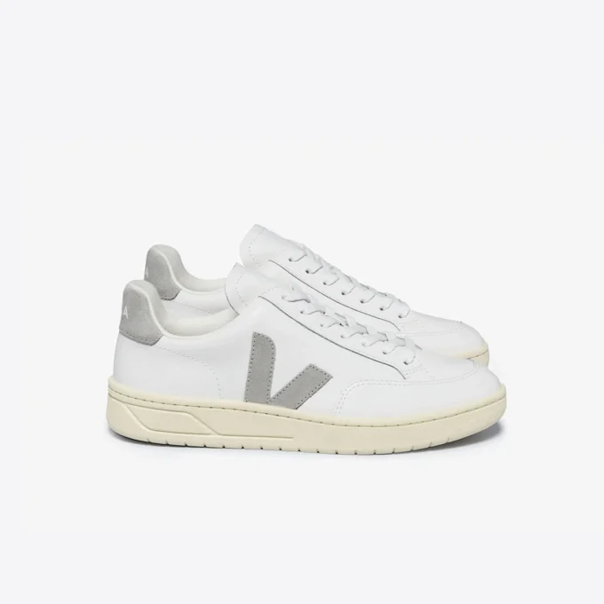 V-12 Leather White Light Grey V-12 Leather White Light Grey