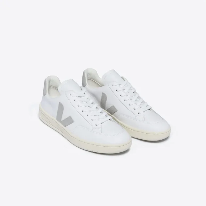 V-12 Leather White Light Grey V-12 Leather White Light Grey