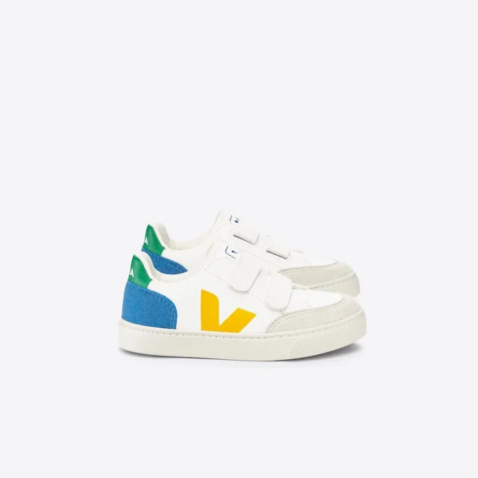V-12 Leather White Multico Indigo