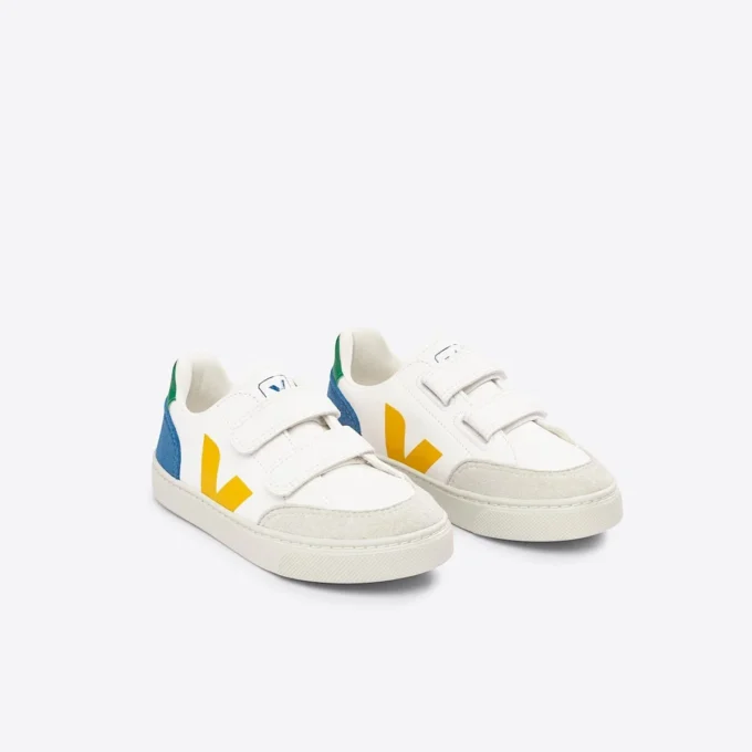 V-12 Leather White Multico Indigo