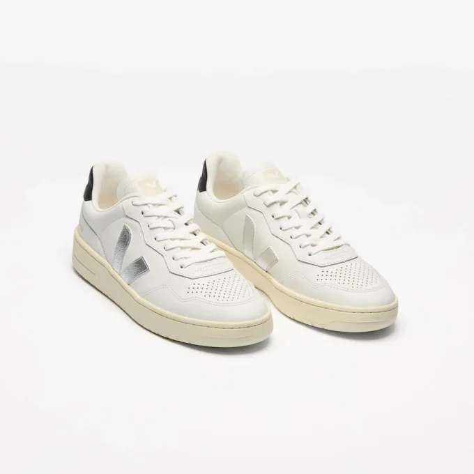 V-90 Leather White Silver Black V-90 Leather White Silver Black