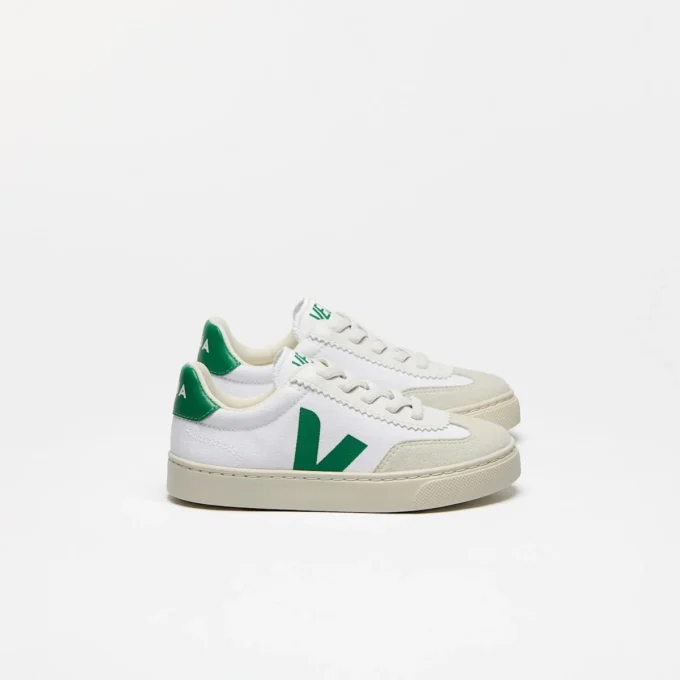 Volley Elastic Laces Canvas White Emeraude Volley Elastic Laces Canvas White Emeraude