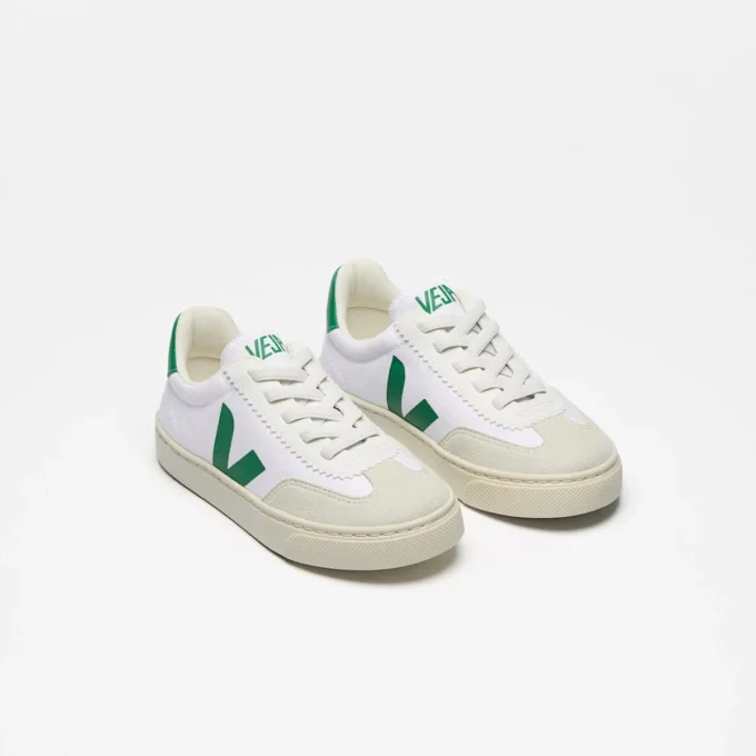 Volley Elastic Laces Canvas White Emeraude Volley Elastic Laces Canvas White Emeraude