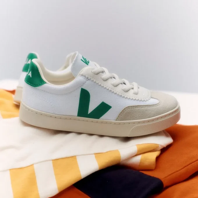 Volley Elastic Laces Canvas White Emeraude Volley Elastic Laces Canvas White Emeraude