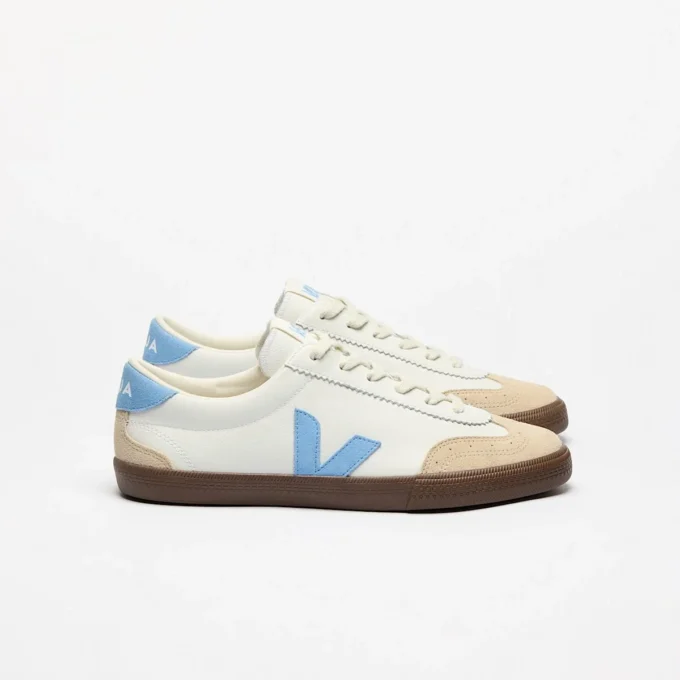 Volley Leather White Aqua Bark Volley Leather White Aqua Bark