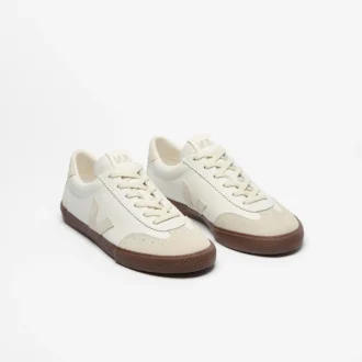 Volley Leather White Natural Bark